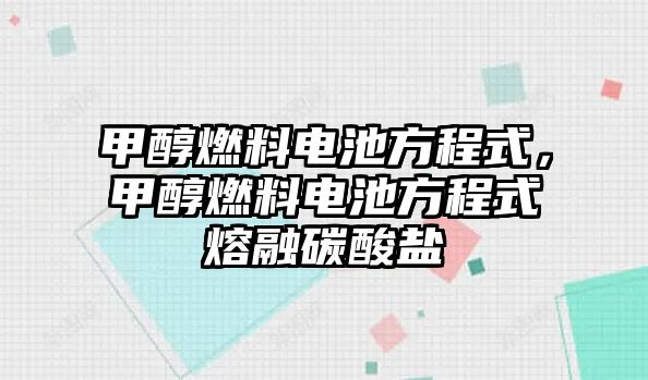 甲醇燃料電池方程式，甲醇燃料電池方程式熔融碳酸鹽