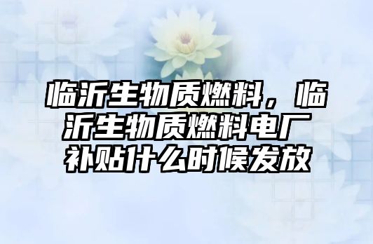 臨沂生物質(zhì)燃料，臨沂生物質(zhì)燃料電廠補(bǔ)貼什么時(shí)候發(fā)放