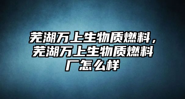 蕪湖萬(wàn)上生物質(zhì)燃料，蕪湖萬(wàn)上生物質(zhì)燃料廠怎么樣