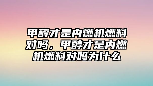 甲醇才是內(nèi)燃機(jī)燃料對(duì)嗎，甲醇才是內(nèi)燃機(jī)燃料對(duì)嗎為什么