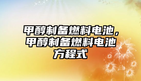 甲醇制備燃料電池，甲醇制備燃料電池方程式