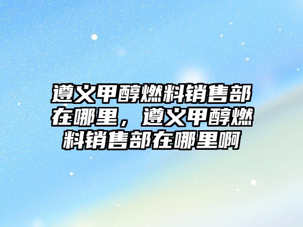 遵義甲醇燃料銷售部在哪里，遵義甲醇燃料銷售部在哪里啊