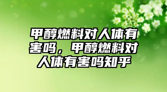 甲醇燃料對人體有害嗎，甲醇燃料對人體有害嗎知乎