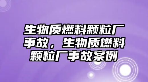 生物質(zhì)燃料顆粒廠事故，生物質(zhì)燃料顆粒廠事故案例