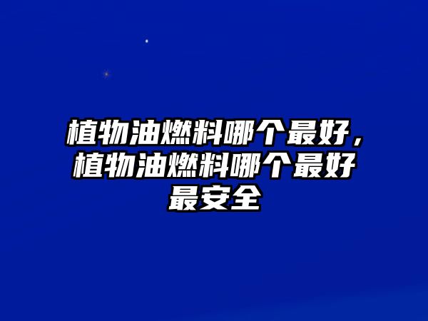 植物油燃料哪個(gè)最好，植物油燃料哪個(gè)最好最安全