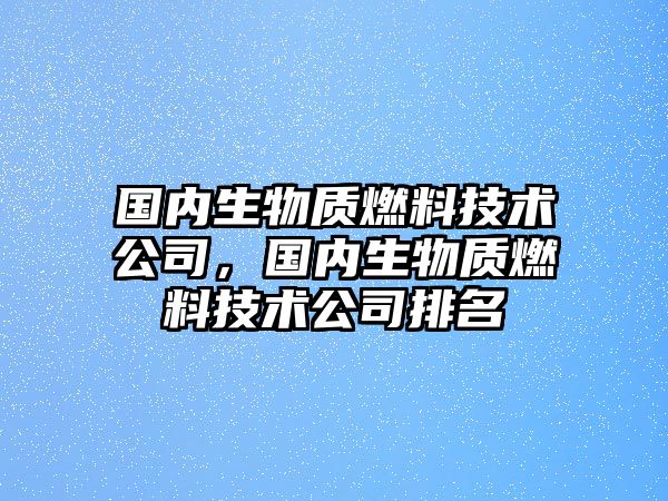 國內(nèi)生物質(zhì)燃料技術(shù)公司，國內(nèi)生物質(zhì)燃料技術(shù)公司排名