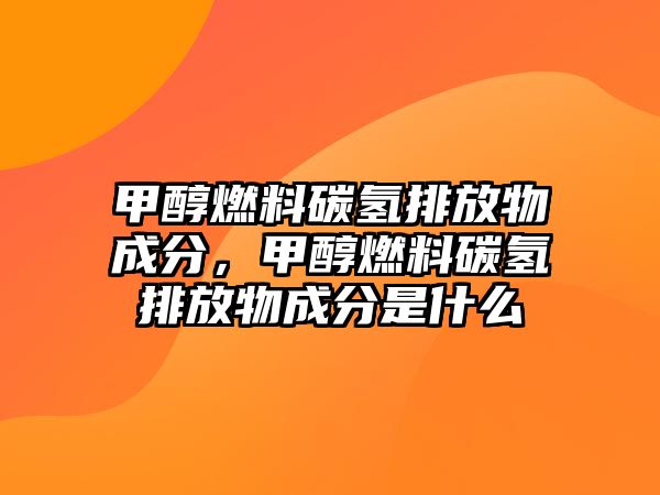 甲醇燃料碳?xì)渑欧盼锍煞郑状既剂咸細(xì)渑欧盼锍煞质鞘裁? class=