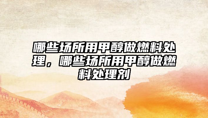 哪些場所用甲醇做燃料處理，哪些場所用甲醇做燃料處理劑