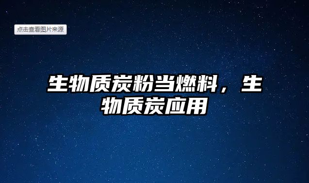 生物質(zhì)炭粉當(dāng)燃料，生物質(zhì)炭應(yīng)用