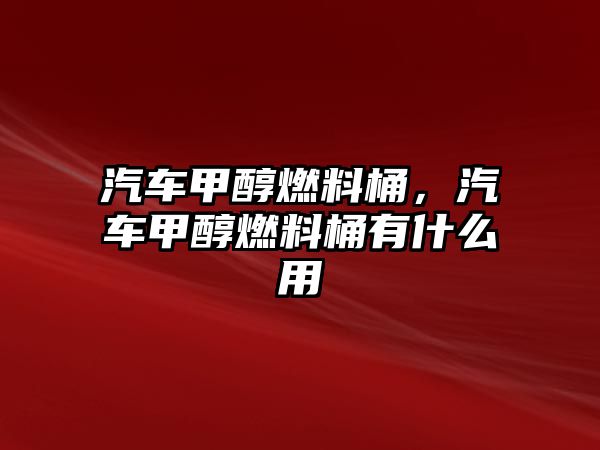 汽車甲醇燃料桶，汽車甲醇燃料桶有什么用