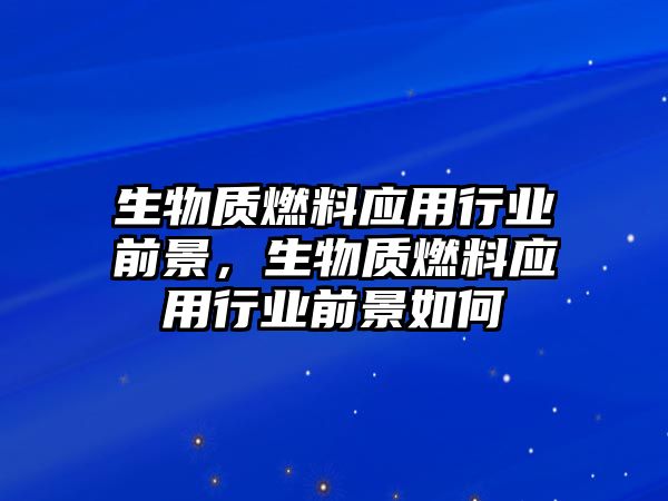 生物質(zhì)燃料應(yīng)用行業(yè)前景，生物質(zhì)燃料應(yīng)用行業(yè)前景如何