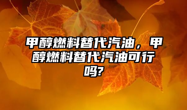 甲醇燃料替代汽油，甲醇燃料替代汽油可行嗎?