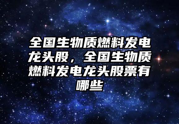 全國(guó)生物質(zhì)燃料發(fā)電龍頭股，全國(guó)生物質(zhì)燃料發(fā)電龍頭股票有哪些