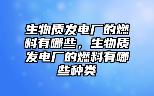 生物質(zhì)發(fā)電廠的燃料有哪些，生物質(zhì)發(fā)電廠的燃料有哪些種類