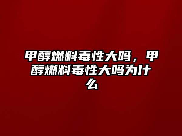 甲醇燃料毒性大嗎，甲醇燃料毒性大嗎為什么