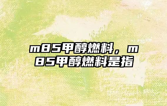 m85甲醇燃料，m85甲醇燃料是指