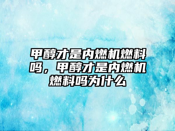 甲醇才是內(nèi)燃機(jī)燃料嗎，甲醇才是內(nèi)燃機(jī)燃料嗎為什么