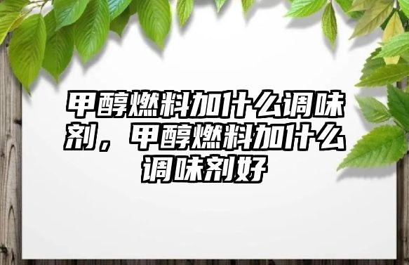 甲醇燃料加什么調(diào)味劑，甲醇燃料加什么調(diào)味劑好