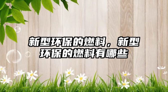 新型環(huán)保的燃料，新型環(huán)保的燃料有哪些