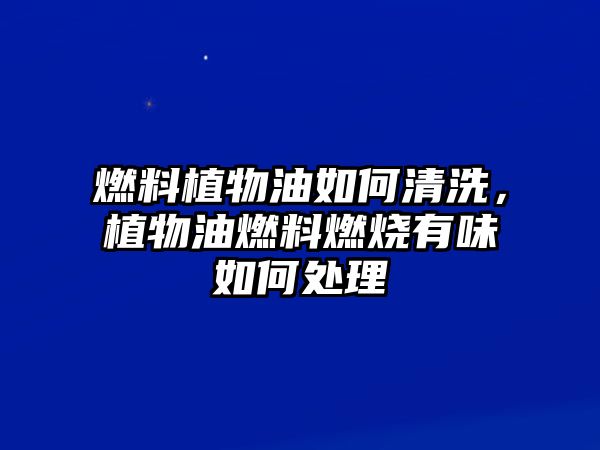 燃料植物油如何清洗，植物油燃料燃燒有味如何處理