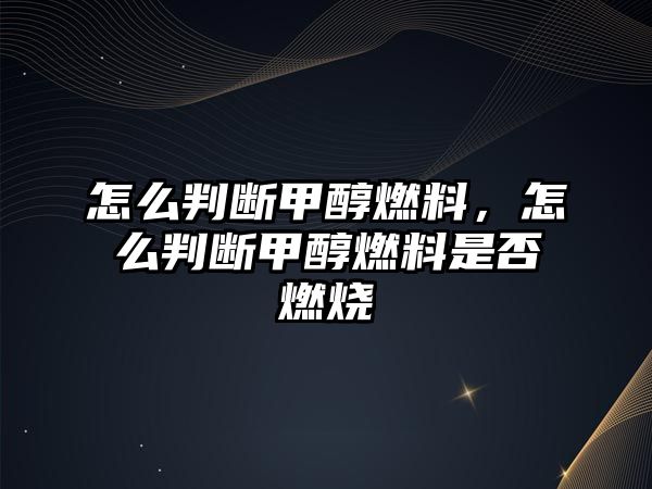 怎么判斷甲醇燃料，怎么判斷甲醇燃料是否燃燒