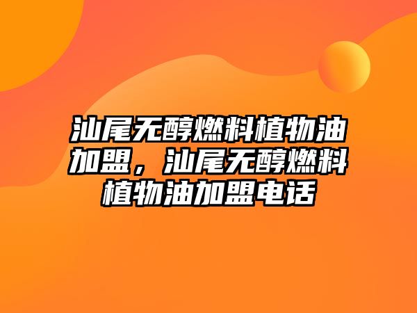 汕尾無(wú)醇燃料植物油加盟，汕尾無(wú)醇燃料植物油加盟電話