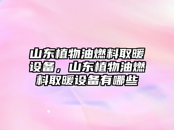 山東植物油燃料取暖設(shè)備，山東植物油燃料取暖設(shè)備有哪些