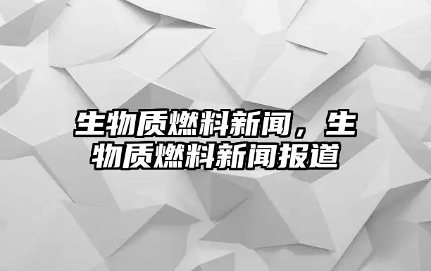 生物質(zhì)燃料新聞，生物質(zhì)燃料新聞報(bào)道