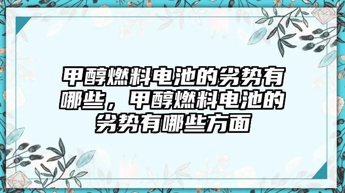 甲醇燃料電池的劣勢有哪些，甲醇燃料電池的劣勢有哪些方面