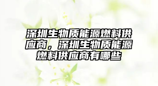 深圳生物質(zhì)能源燃料供應(yīng)商，深圳生物質(zhì)能源燃料供應(yīng)商有哪些