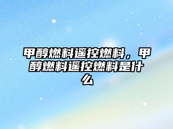 甲醇燃料遙控燃料，甲醇燃料遙控燃料是什么