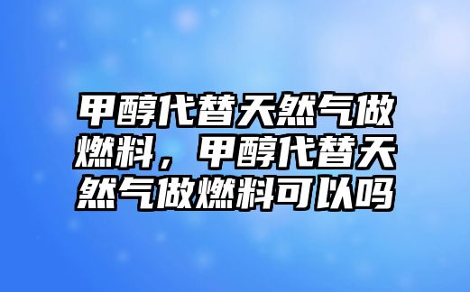 甲醇代替天然氣做燃料，甲醇代替天然氣做燃料可以嗎