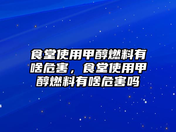 食堂使用甲醇燃料有啥危害，食堂使用甲醇燃料有啥危害嗎