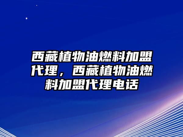 西藏植物油燃料加盟代理，西藏植物油燃料加盟代理電話