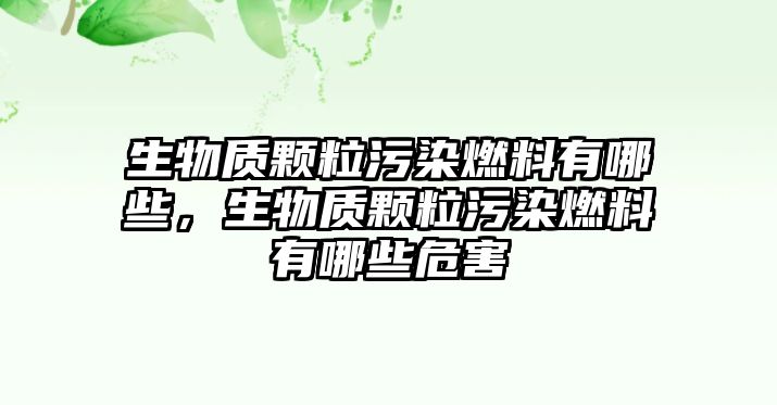 生物質(zhì)顆粒污染燃料有哪些，生物質(zhì)顆粒污染燃料有哪些危害