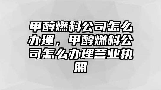 甲醇燃料公司怎么辦理，甲醇燃料公司怎么辦理營(yíng)業(yè)執(zhí)照