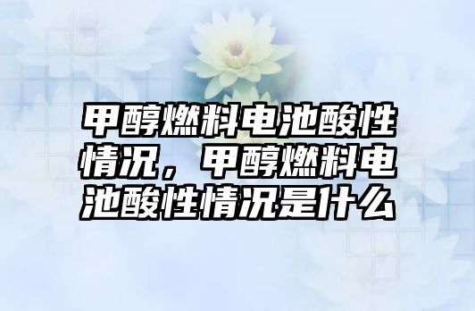 甲醇燃料電池酸性情況，甲醇燃料電池酸性情況是什么