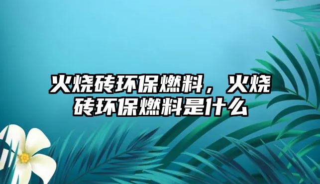 火燒磚環(huán)保燃料，火燒磚環(huán)保燃料是什么