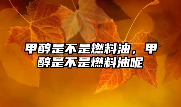 甲醇是不是燃料油，甲醇是不是燃料油呢