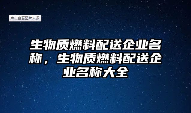 生物質(zhì)燃料配送企業(yè)名稱，生物質(zhì)燃料配送企業(yè)名稱大全