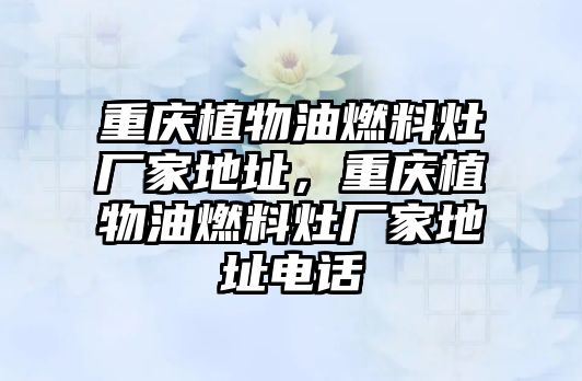 重慶植物油燃料灶廠家地址，重慶植物油燃料灶廠家地址電話