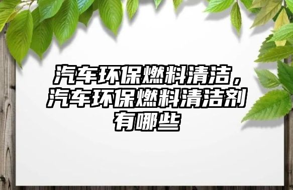 汽車環(huán)保燃料清潔，汽車環(huán)保燃料清潔劑有哪些