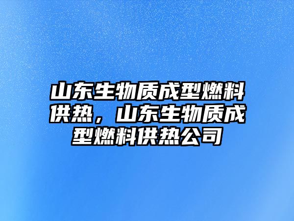 山東生物質(zhì)成型燃料供熱，山東生物質(zhì)成型燃料供熱公司