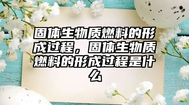 固體生物質(zhì)燃料的形成過(guò)程，固體生物質(zhì)燃料的形成過(guò)程是什么