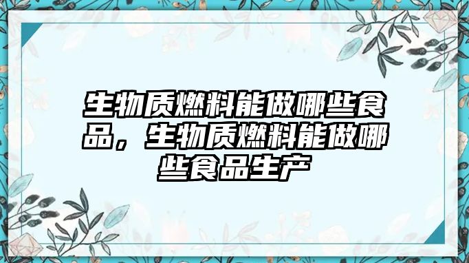 生物質(zhì)燃料能做哪些食品，生物質(zhì)燃料能做哪些食品生產(chǎn)