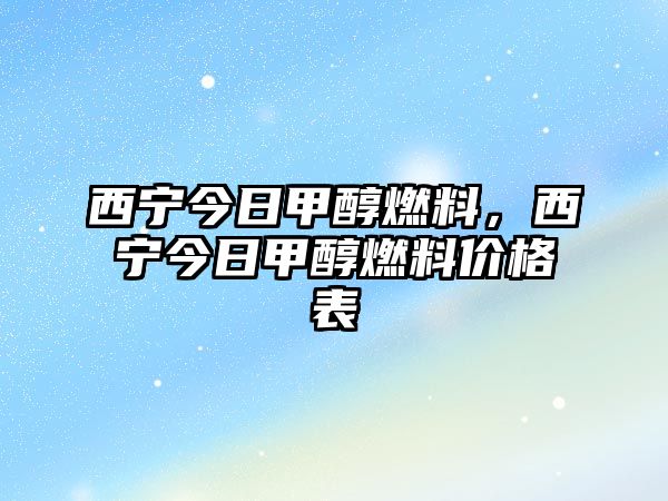 西寧今日甲醇燃料，西寧今日甲醇燃料價格表