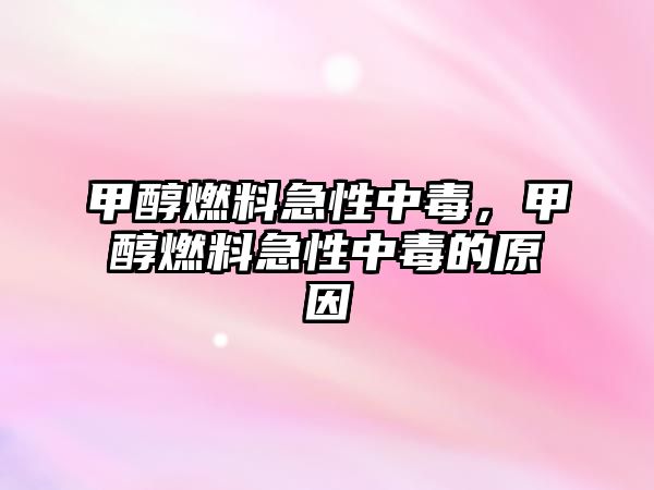 甲醇燃料急性中毒，甲醇燃料急性中毒的原因