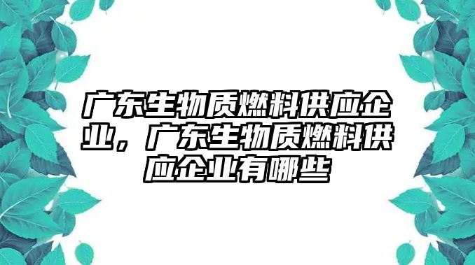 廣東生物質(zhì)燃料供應(yīng)企業(yè)，廣東生物質(zhì)燃料供應(yīng)企業(yè)有哪些