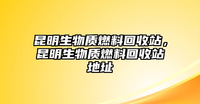 昆明生物質(zhì)燃料回收站，昆明生物質(zhì)燃料回收站地址