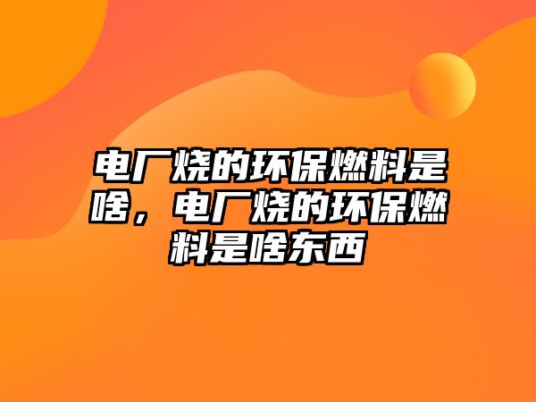 電廠燒的環(huán)保燃料是啥，電廠燒的環(huán)保燃料是啥東西